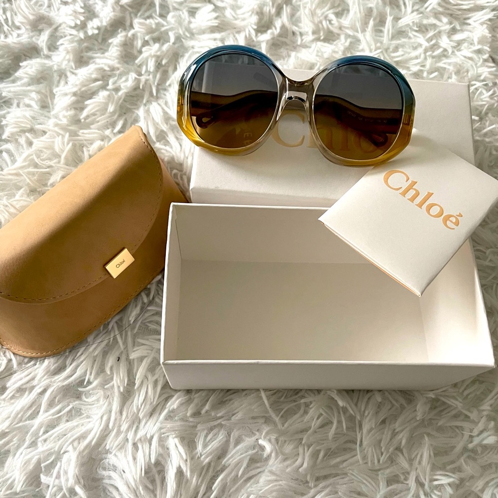 Chloe Accessories | Chloe Oval CE732S Sunglasses | Color: Blue/Yellow | Size: Os